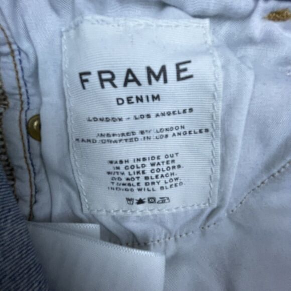 Frame Denim Jeans Womens 27 Le High Flare Raw Hem Boho Chic Hippie Retro Minimal - Picture 7 of 7